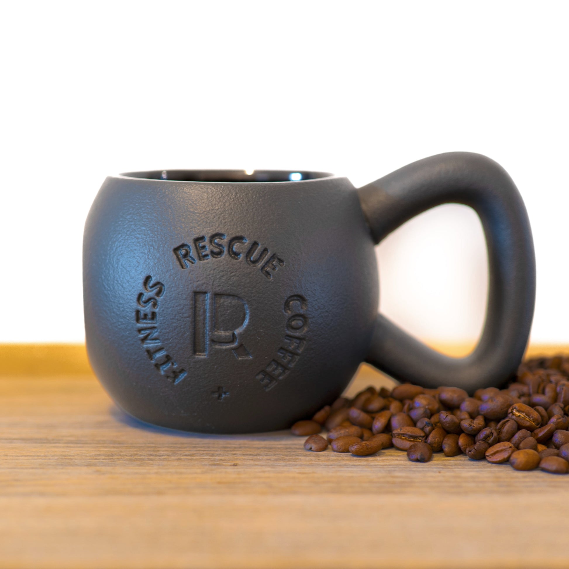 Rescue Coffee Fitness Kettle Bell Mug Upright
