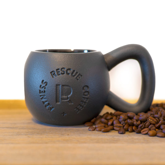 Rescue Coffee Fitness Kettle Bell Mug Upright